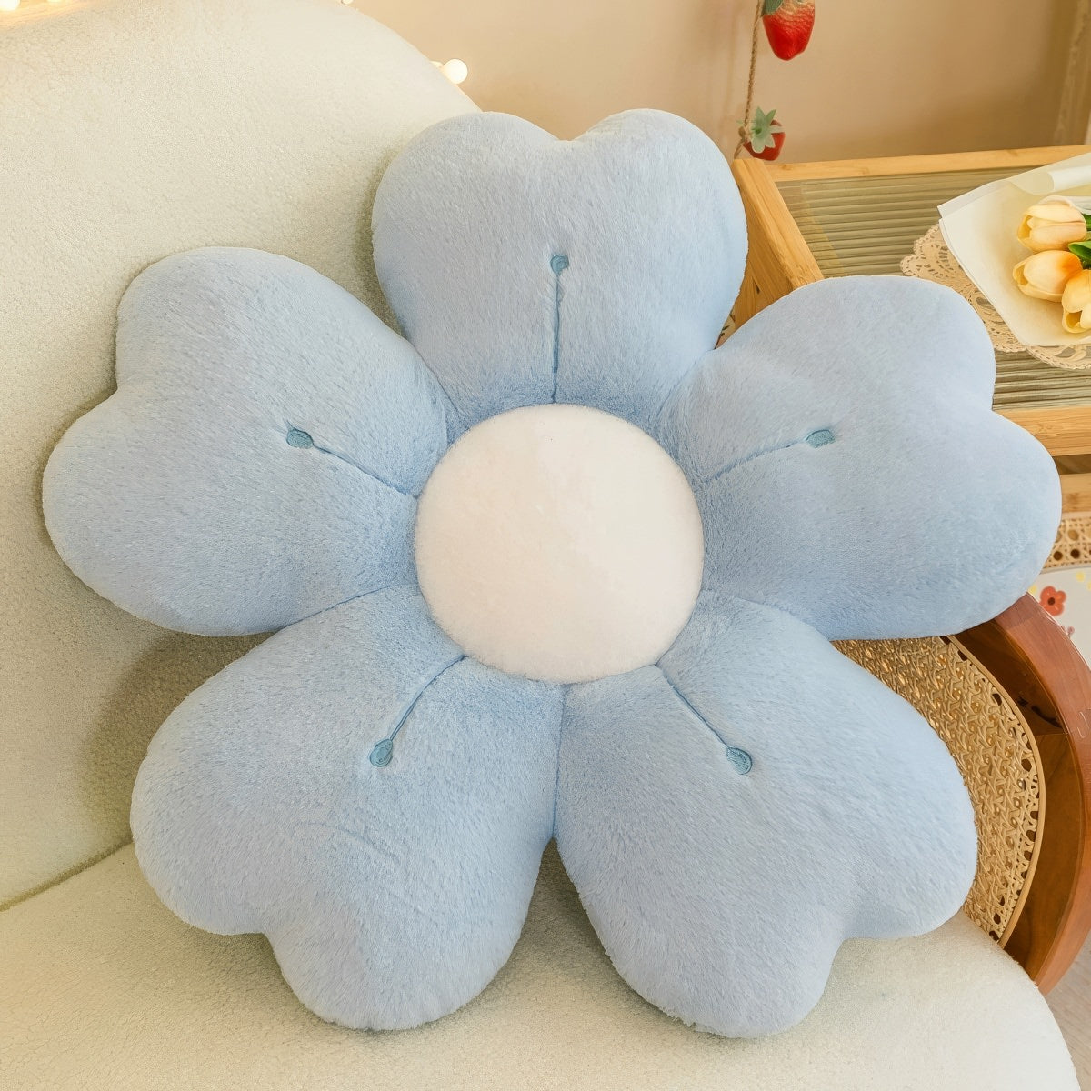 Plush Flower Shaped Throw Pillow