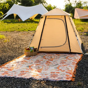 Rustic Floral Boho 100% Cotton Throw Blanket
