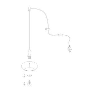 Verano Vintage Smoked Glass Plug In Pendant Lamp