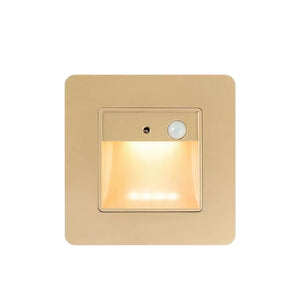 Vesta Motion Step Light, Gold with Sensor B, lit