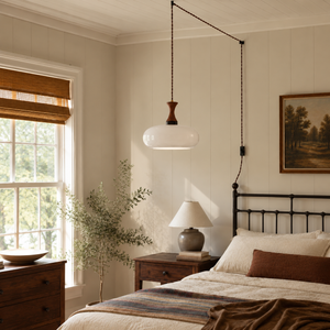Verano Vintage Smoked Glass Plug In Pendant Lamp