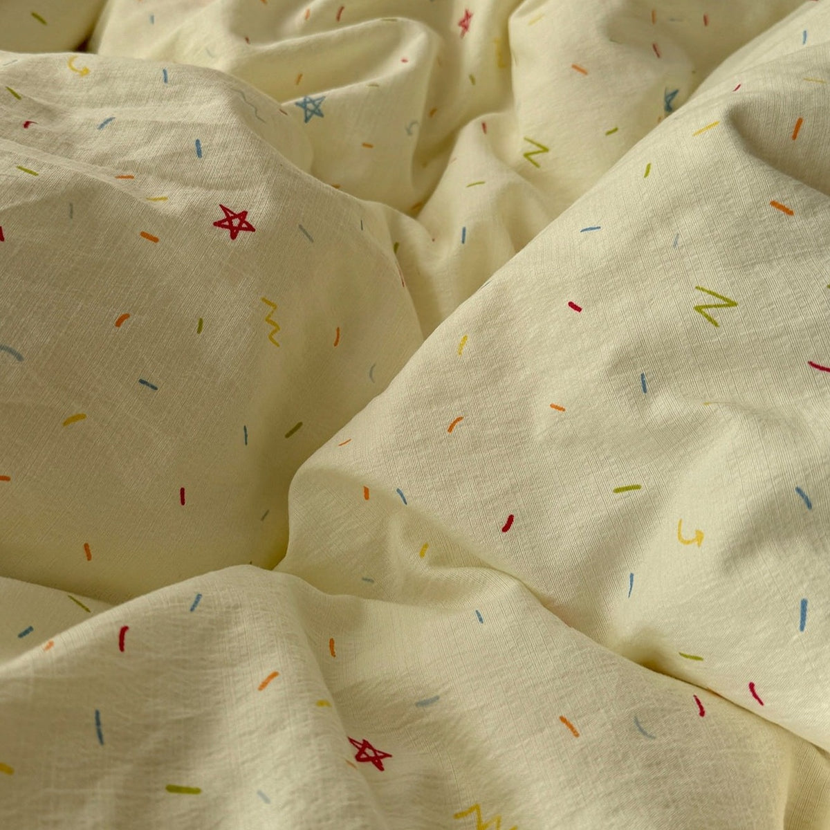 Creamy Pastel Colorful Sprinkles Print Bedding Set